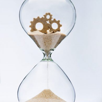 Gears of time Gears of time. Connected gears flowing down in the hourglass.